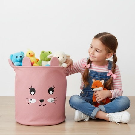 Kosz na zabawki klocki zamykany ze ściągaczem duży XXL organizer pojemnik