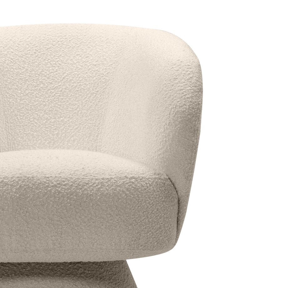 Fotel obrotowy 80x72x70 cm bouclé Nalf - IV jasnobeżowy