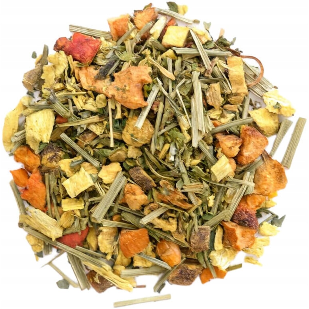 Herbata ziołowa cytrusowa FRESH KISSES kawałki jabłka mięta 130g - herbata liściasta sypana mieszanka napar susz