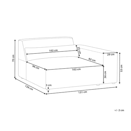 Moduł narożny welurowy lewostronny beżowy HELLNAR