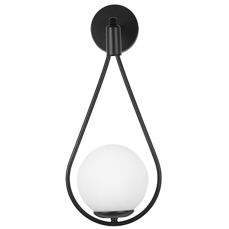 Kinkiet G093-1W Czarny Biały, Szkło, Metal