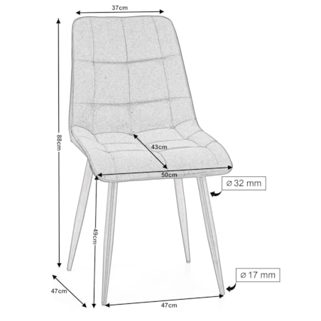 Krzesło tapicerowane welurowe CHIC velvet zielony do salonu jadalni