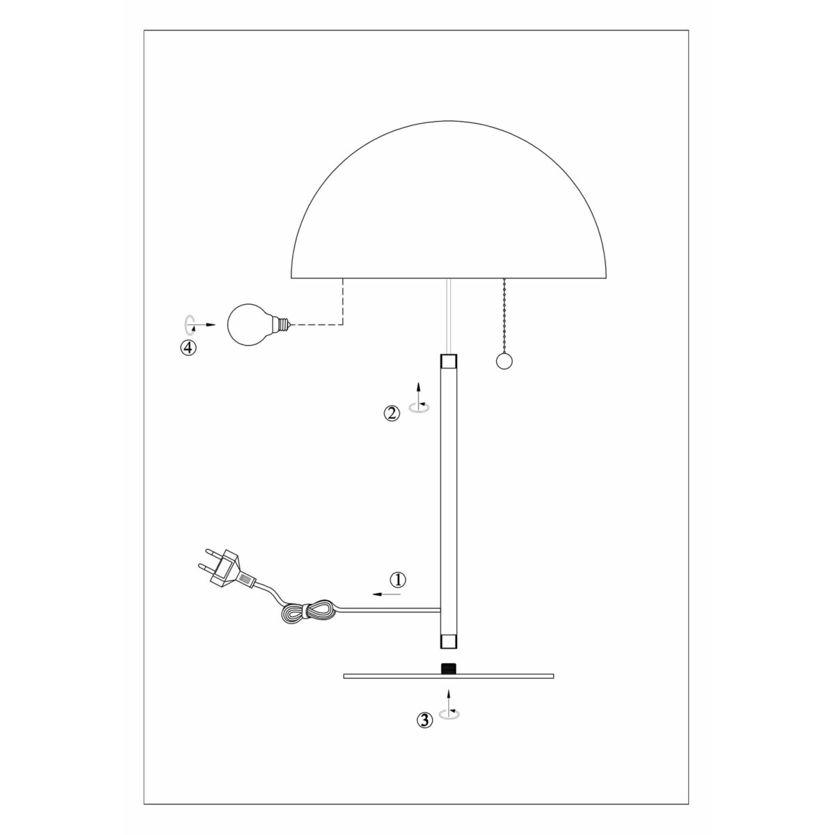 Czarna lampa stojąca Dome nowoczesna na szafkę nocną