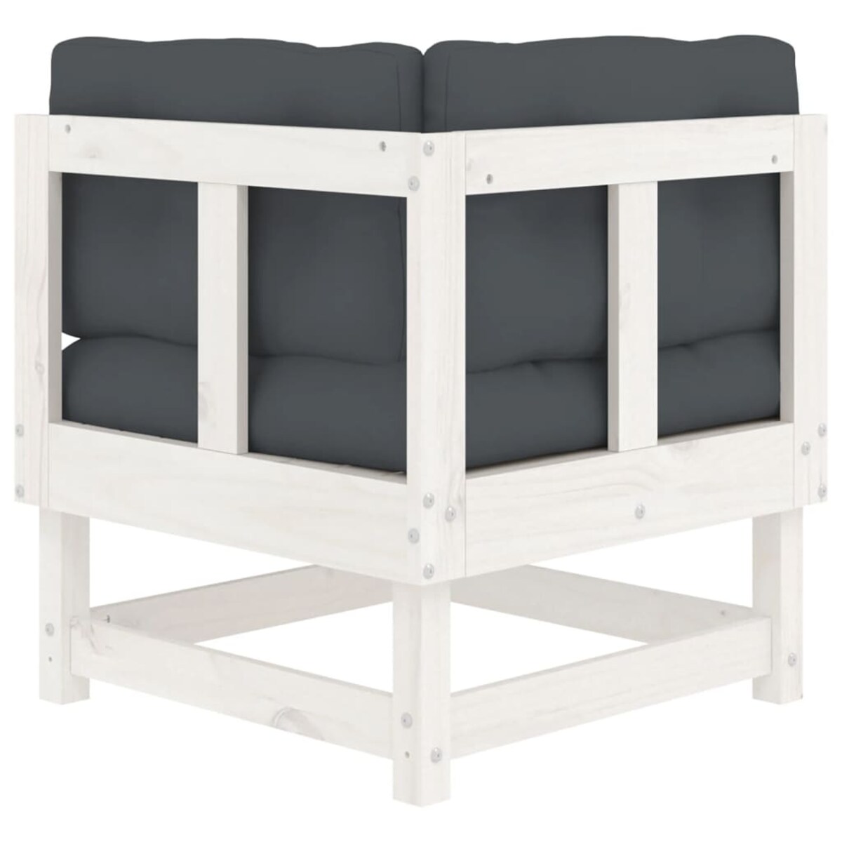 vidaXL Siedzisko narożne z poduszkami, białe, lite drewno sosnowe