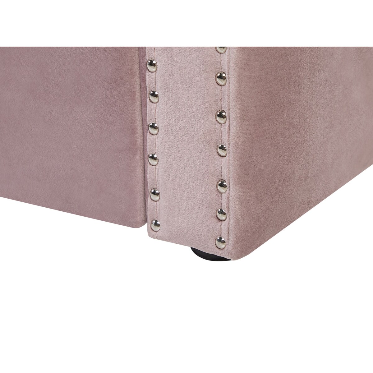 Łóżko wysuwane welurowe 90 x 200 cm różowe GASSIN