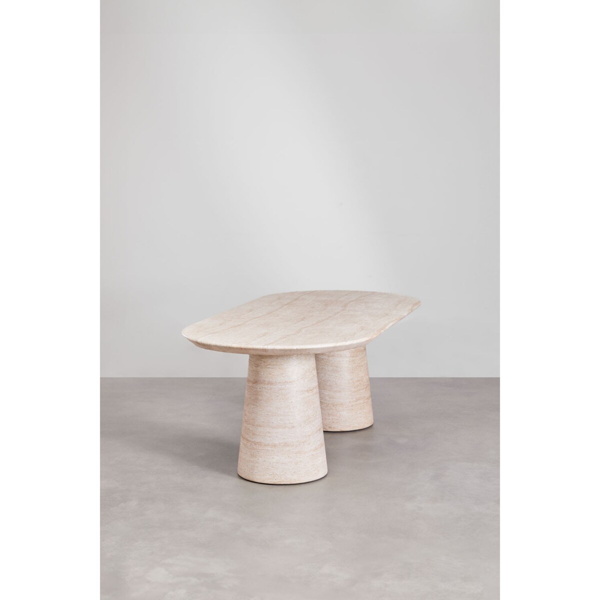 Owalny stół do jadalni z cementu Noemi 220x95 cm