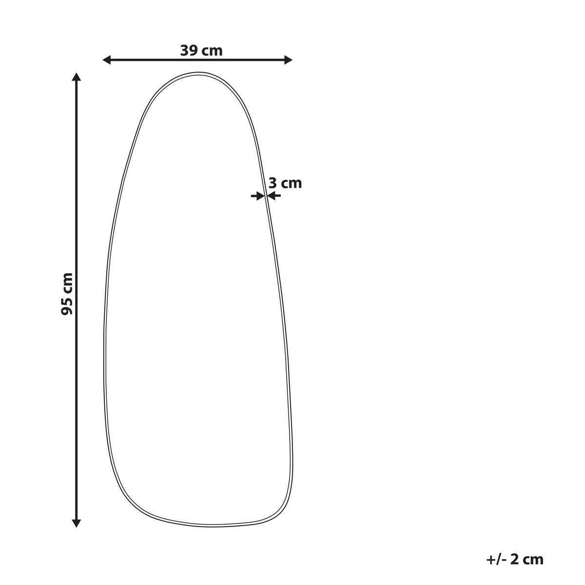 Lustro ścienne CERGY 39 cm 95 cm Metal Złoty