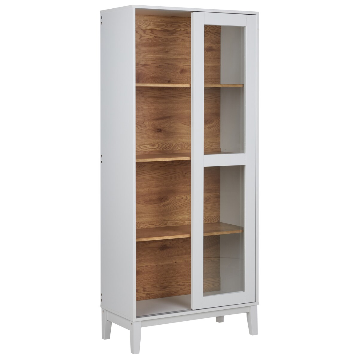 Witryna ze szklaną gablotą RUMSON 80 cm Biały