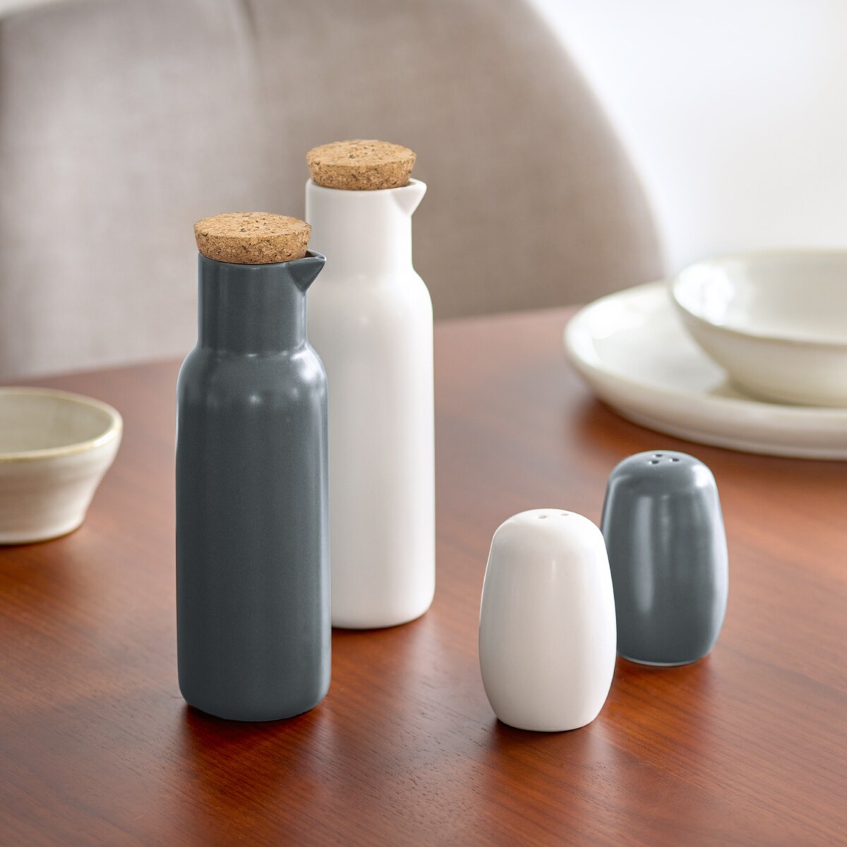 Solniczka i pieprzniczka ceramiczne BLACK&WHITE