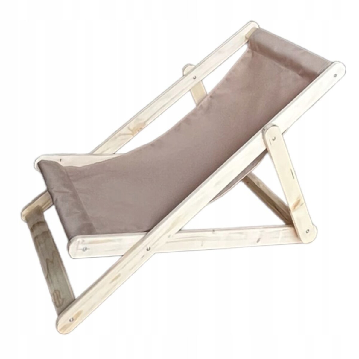 Leżak Dziecięcy Drewniany dla dzieci CERTYFIKOWANY Ogrodowy Plażowy Beżowy