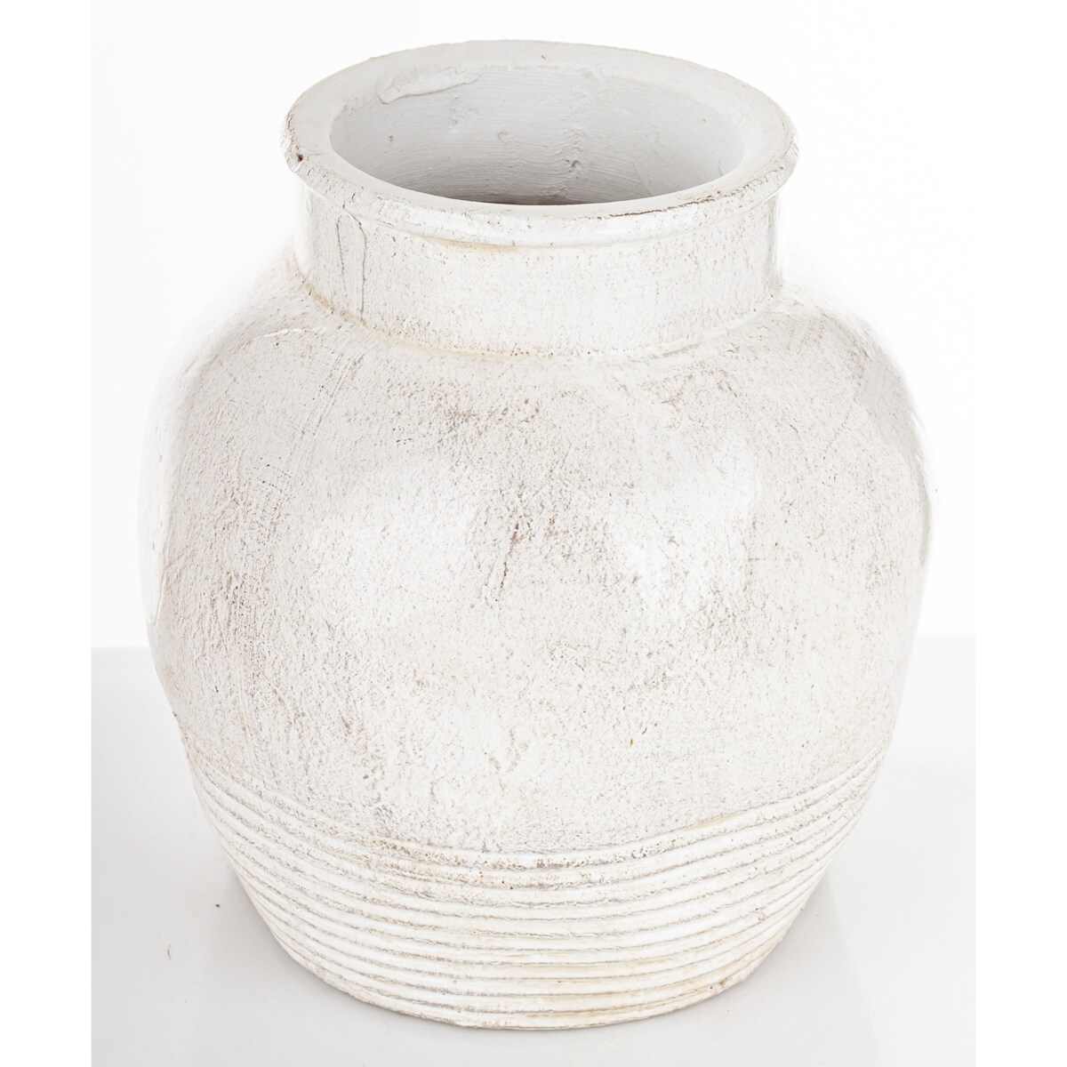 Wazon ceramiczny, postarzany 25x20x20 cm JULIANO-3 biały small