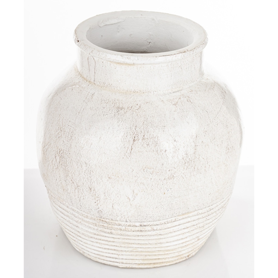 Wazon ceramiczny, postarzany 25x20x20 cm JULIANO-3 biały small