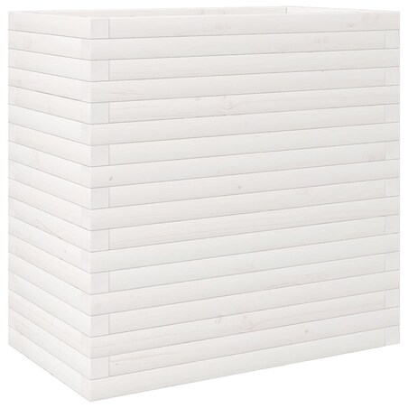 vidaXL Donica ogrodowa, biała, 70x40x68,5 cm, lite drewno sosnowe