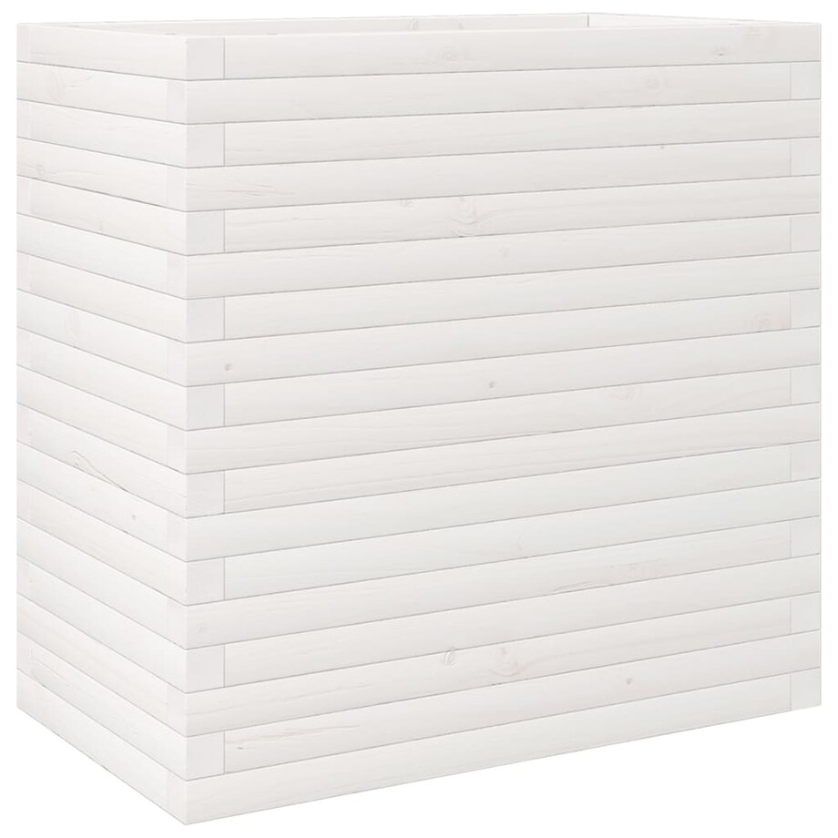 vidaXL Donica ogrodowa, biała, 70x40x68,5 cm, lite drewno sosnowe