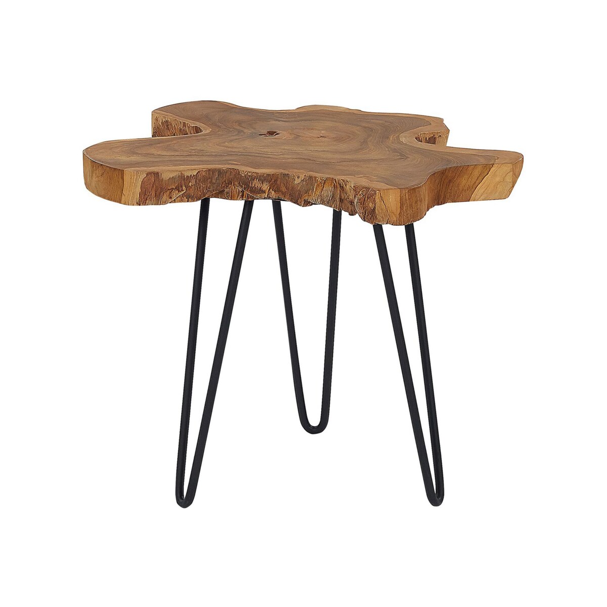 Zestaw 2 stolików pomocniczych CAMROSE Drewno tekowe Ciemnobrązowy