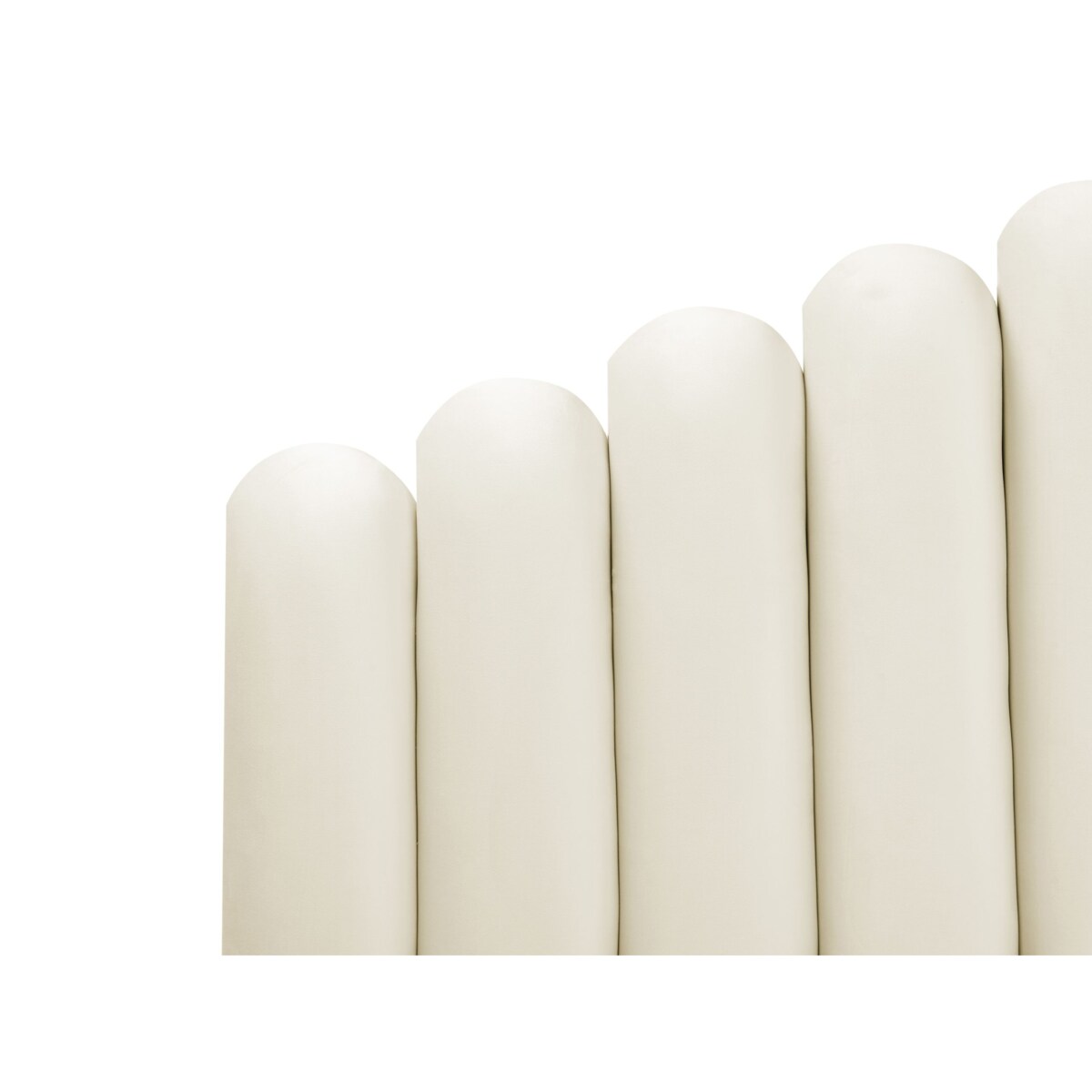 Łóżko wodne Welur VINCENNES 160 x 200 cm Złamana biel