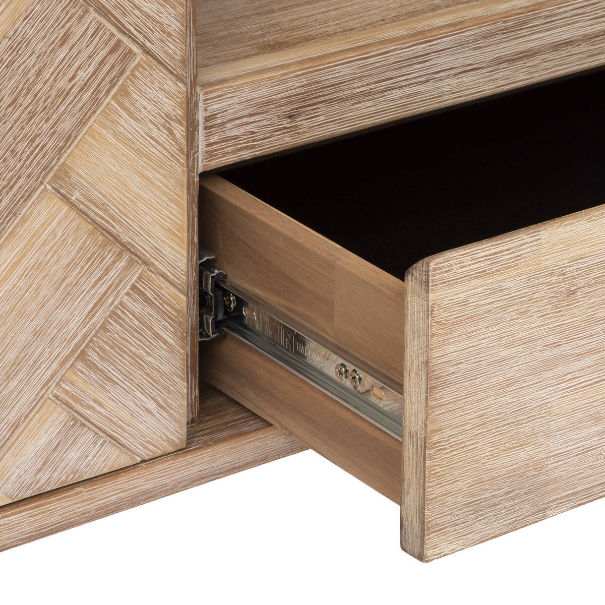 Komoda drewniana pod telewizor AERIS z szufladą i półkami, 55 x 180 cm