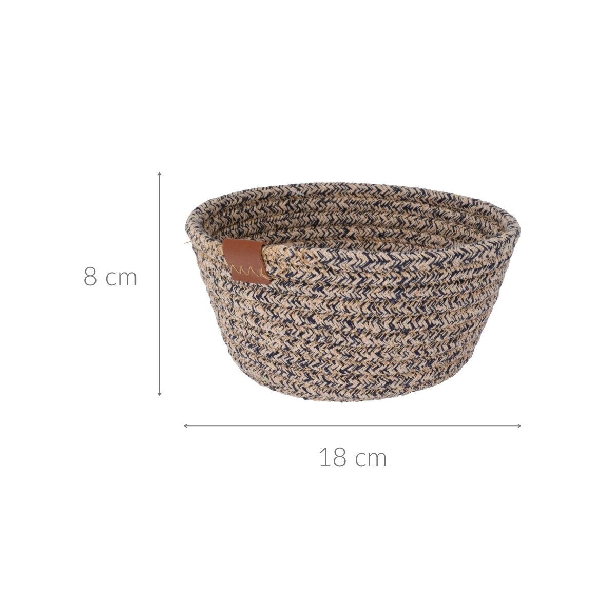 Kosz do przechowywania, pleciony z bawełny, 18 x 8 cm