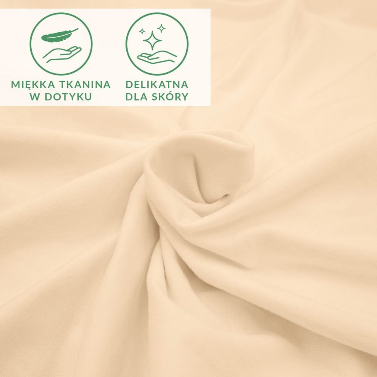 Prześcieradło z bawełny jersey z elastanem z gumką 200x220 kolor beż