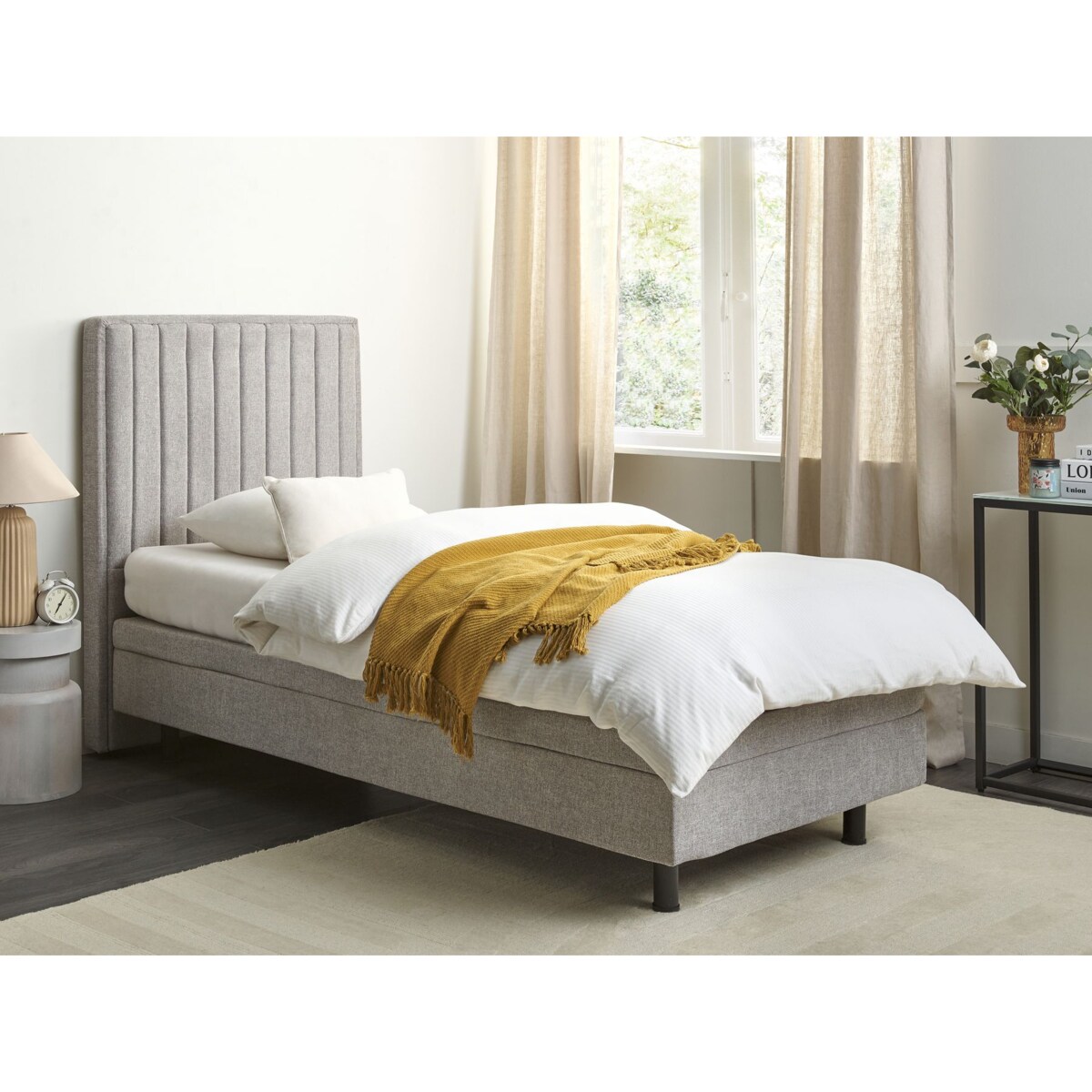 Łóżko regulowane DUKE II 90 x 200 cm Jasnoszary