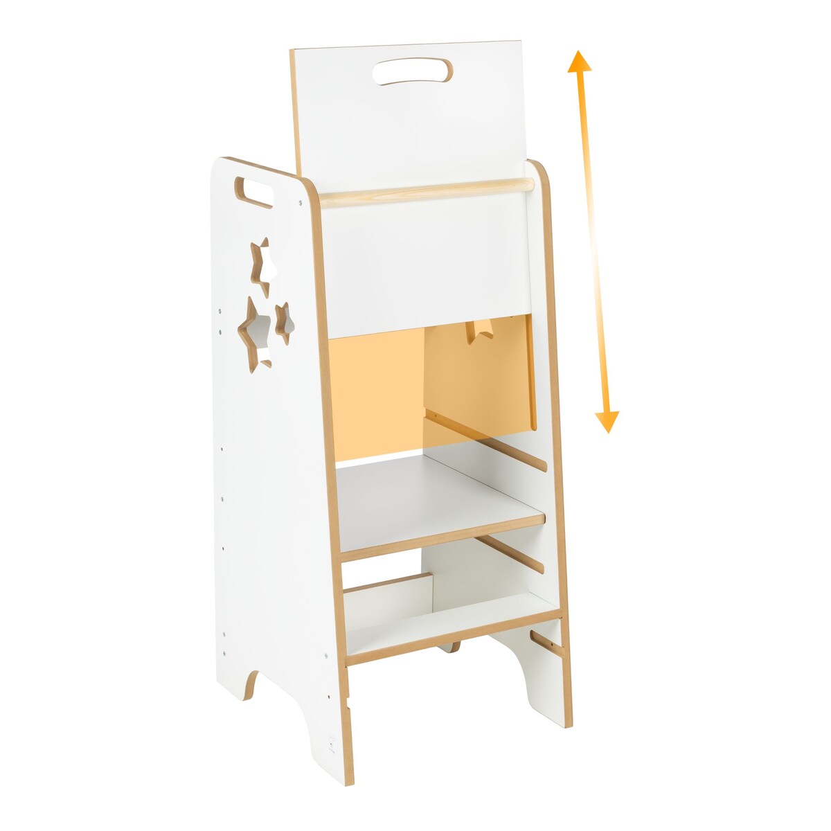 Pomocnik kuchenny solidny dla dzieci biały helper gwiazdki regulowany MDF drewno Verk.design
