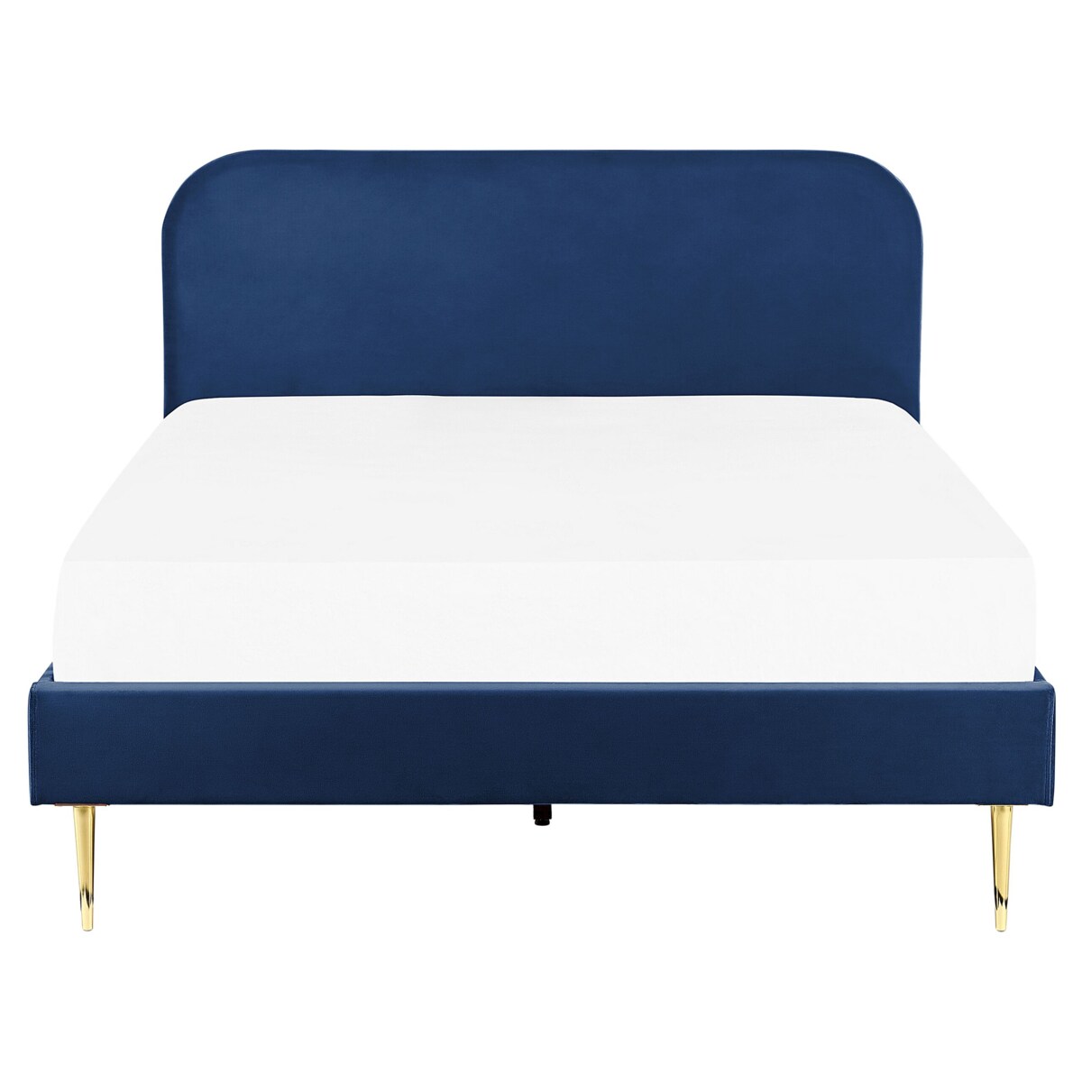 Łóżko welurowe 160 x 200 cm niebieskie FLAYAT