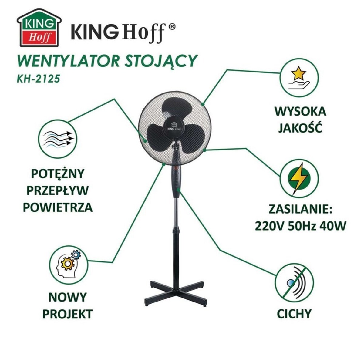 Kinghoff wentylator wiatrak stojący podłogowy Kingcool 52980