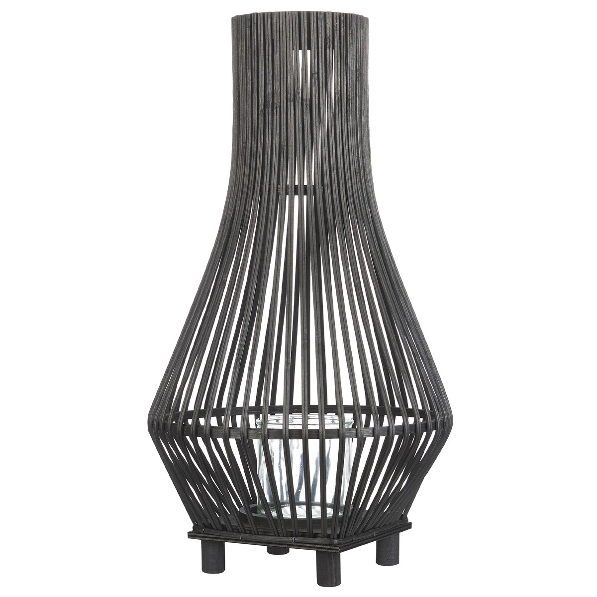 Lampion LEYTE Bambus 58 cm Czarny