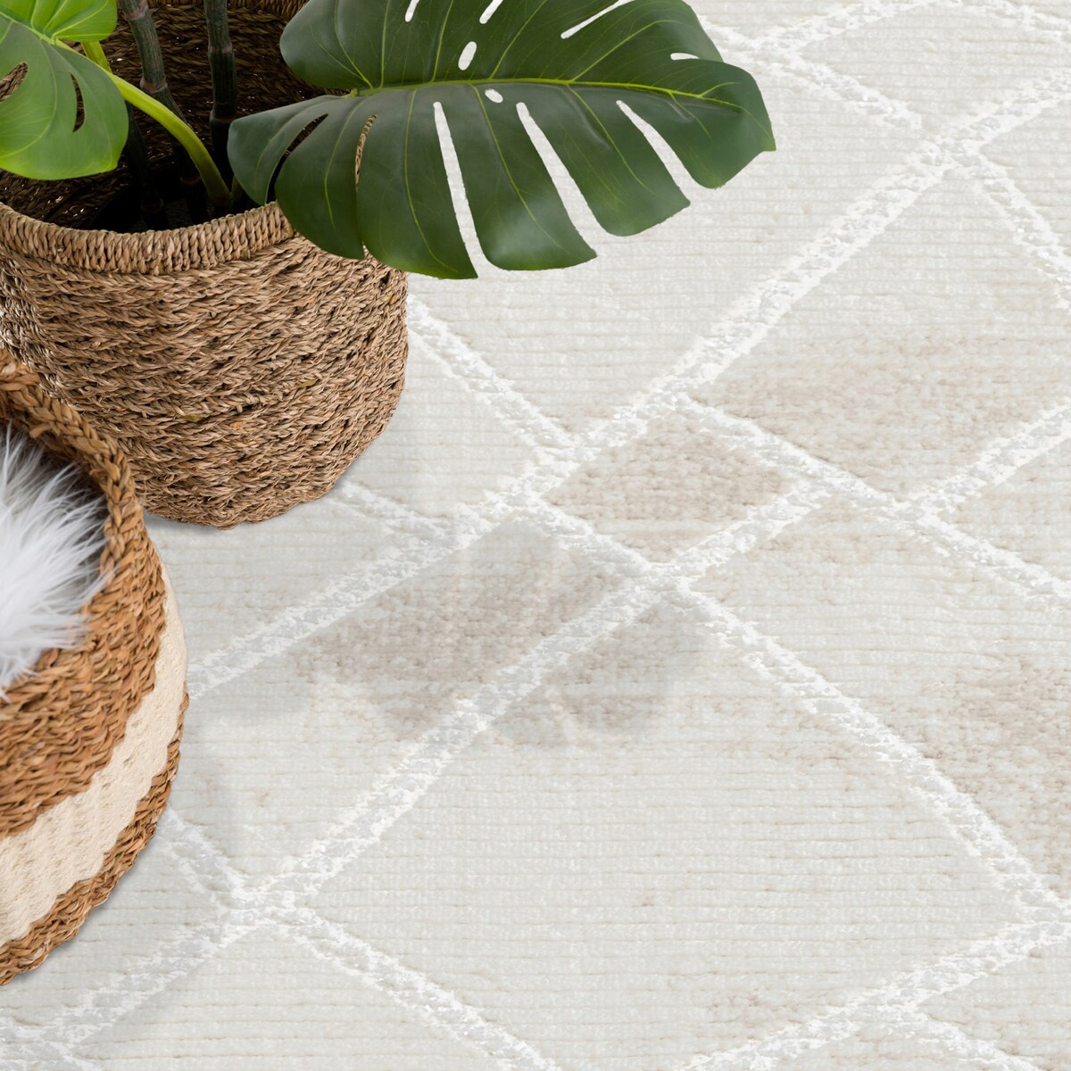 Dywan okrągły strukturalny vintage abstraktcja Antique 2150 Krem 200x200