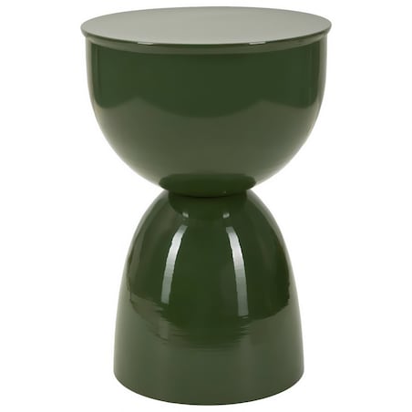 Stolik pomocniczy, boczny, 46xØ31 cm, metalowy, ELEZIA zielony