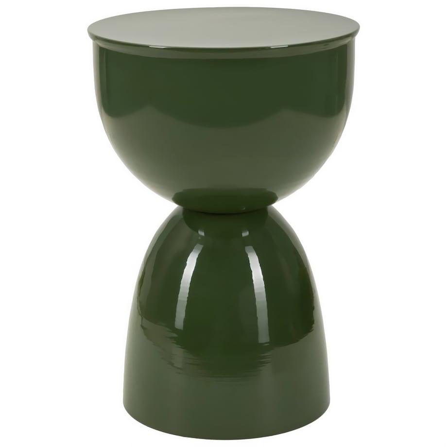Stolik pomocniczy, boczny, 46xØ31 cm, metalowy, ELEZIA zielony