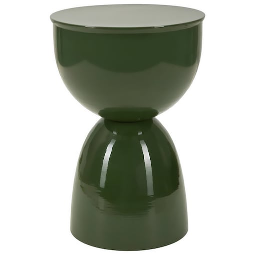 Stolik pomocniczy, boczny, 46xØ31 cm, metalowy, ELEZIA zielony
