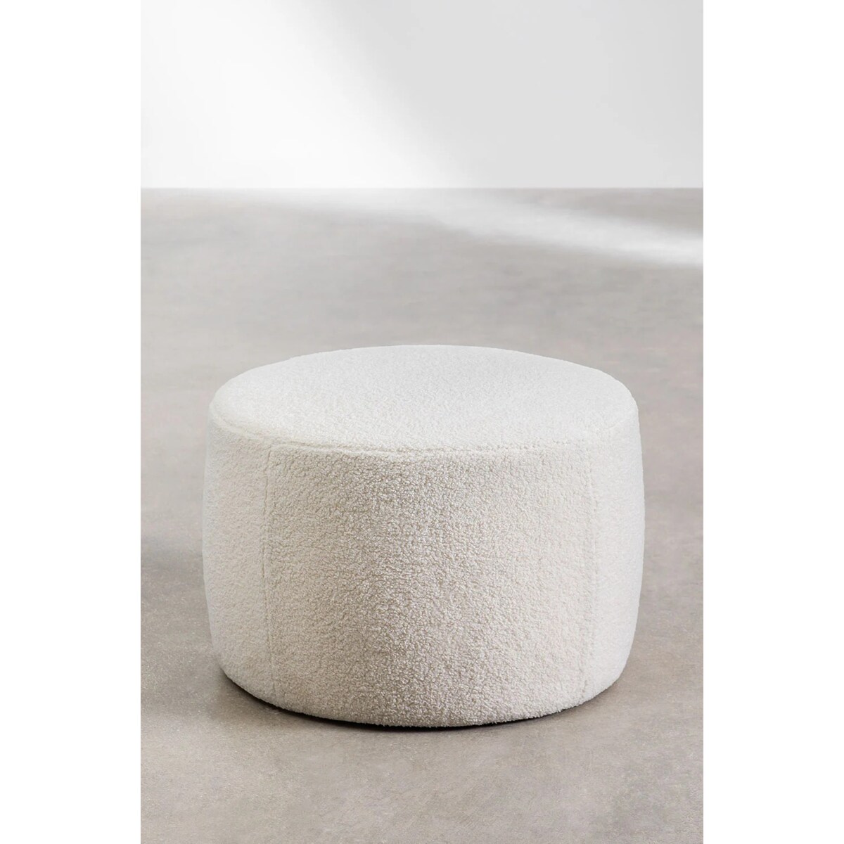 Pufa szenilowa biała Jaldinguer Ø60 cm