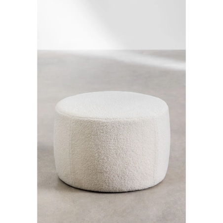 Pufa szenilowa biała Jaldinguer Ø60 cm