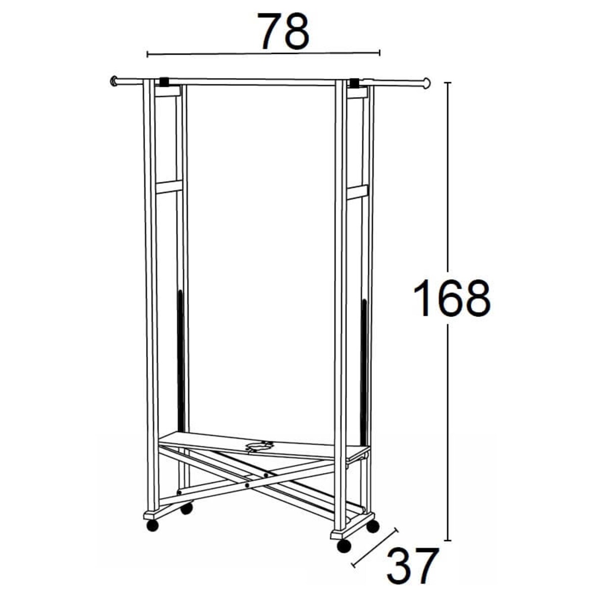 ARREDAMENTI ELIOS Stojak na ubrania - 37 x 78 cm, Czarny