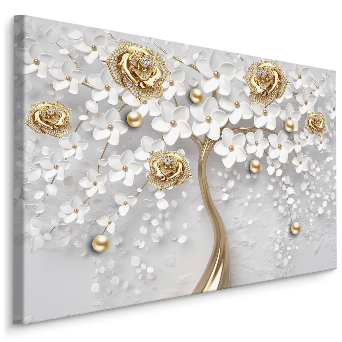 Obraz Na Płótnie Abstrakcyjne Róże Na Drzewie 70x50cm