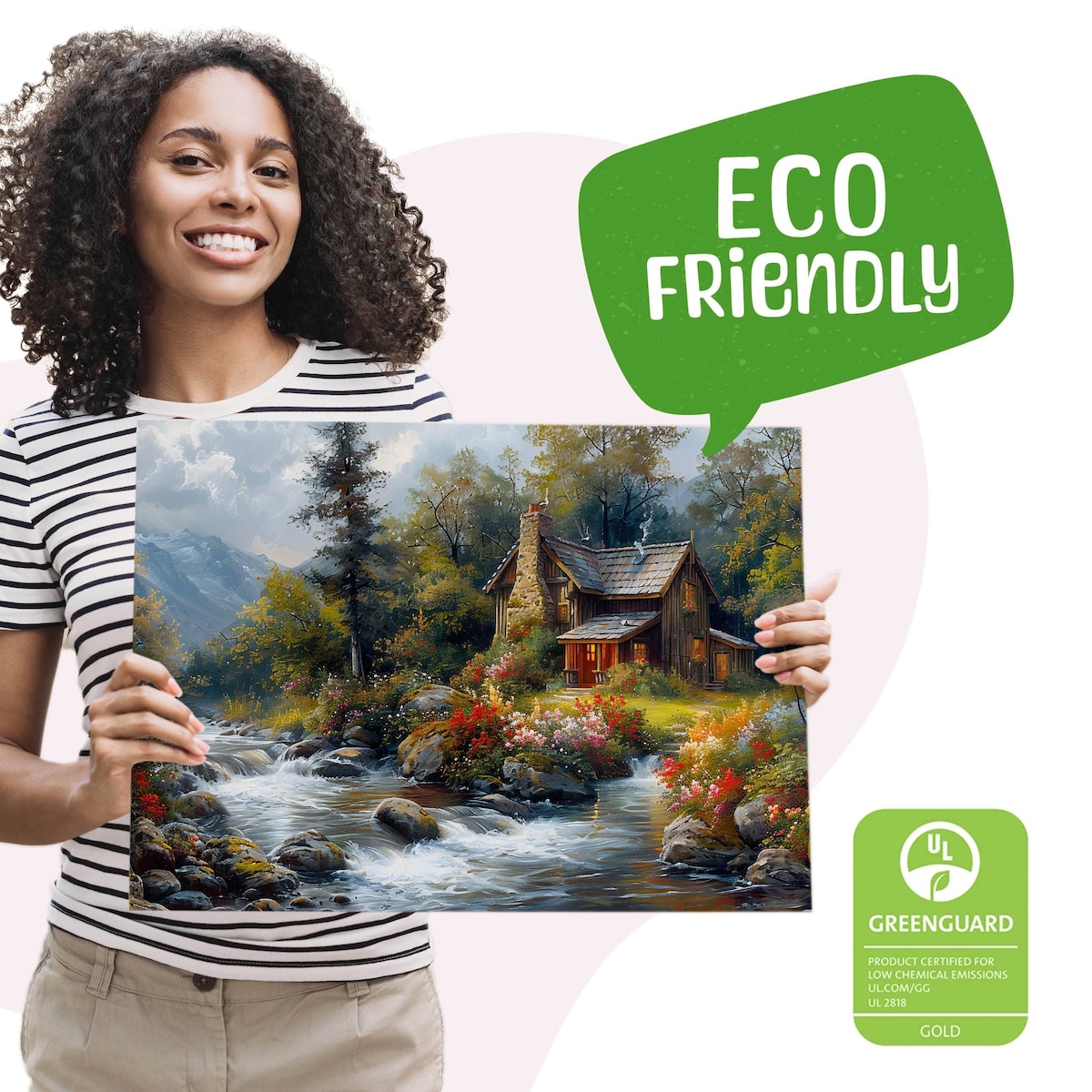 Obraz Do Salonu Jadalni Górska Chata Góry Kwiaty Krajobraz Natura 120x80cm