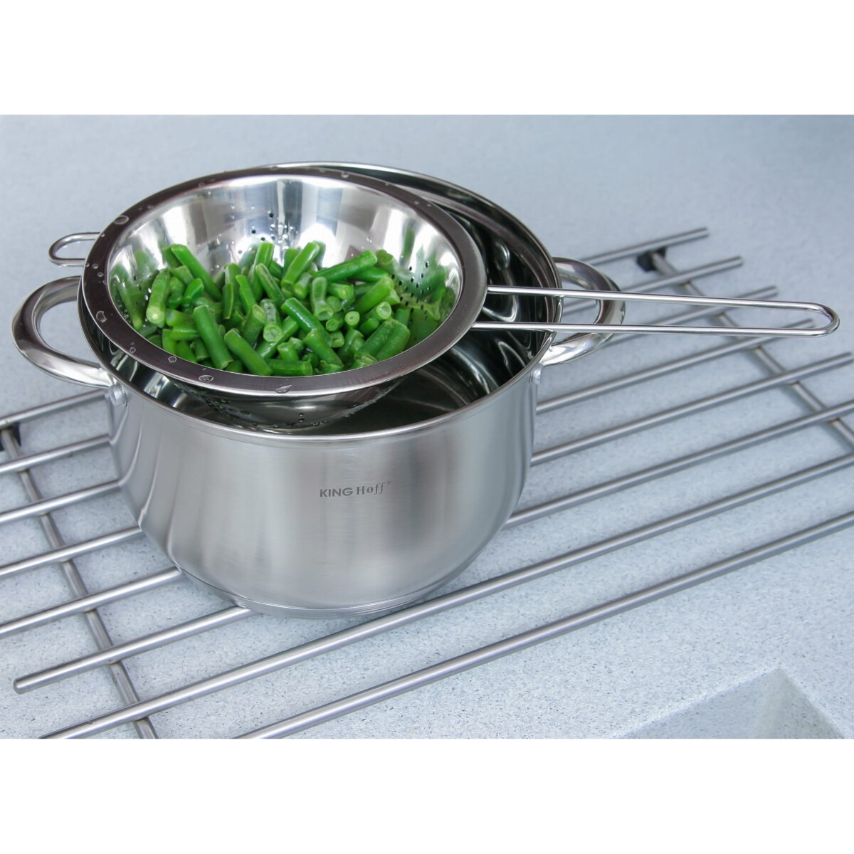 Durszlak cedzak z uchwytem 18cm KINGHOFF