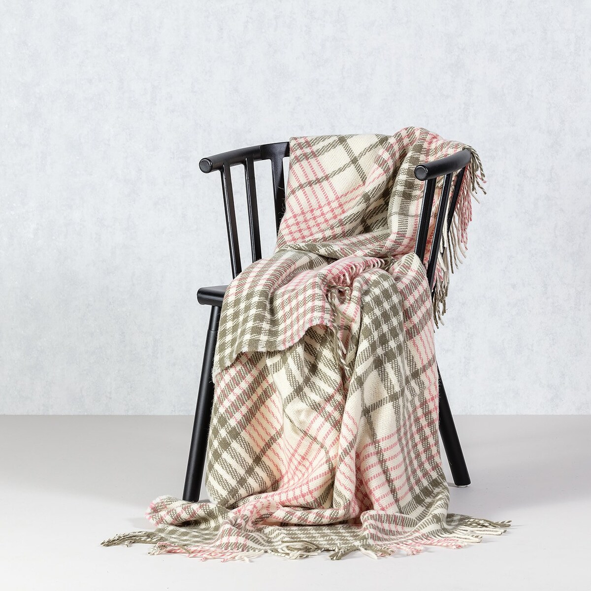 Pled Zelandia 140x200cm khaki/old rose, 140 x 200 cm