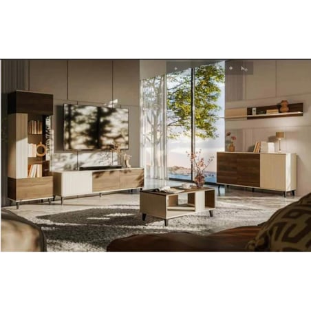 Komoda RANDOM 2 KM-1 160cm orzech/kaszmirowa