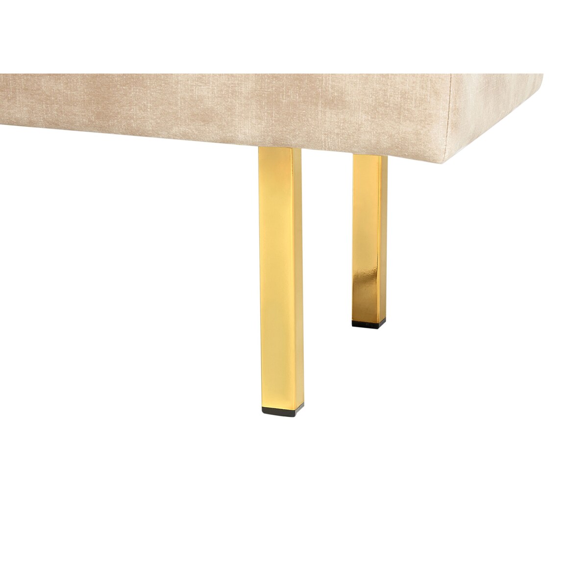 Ławka welurowa beżowa ROSEVILLE