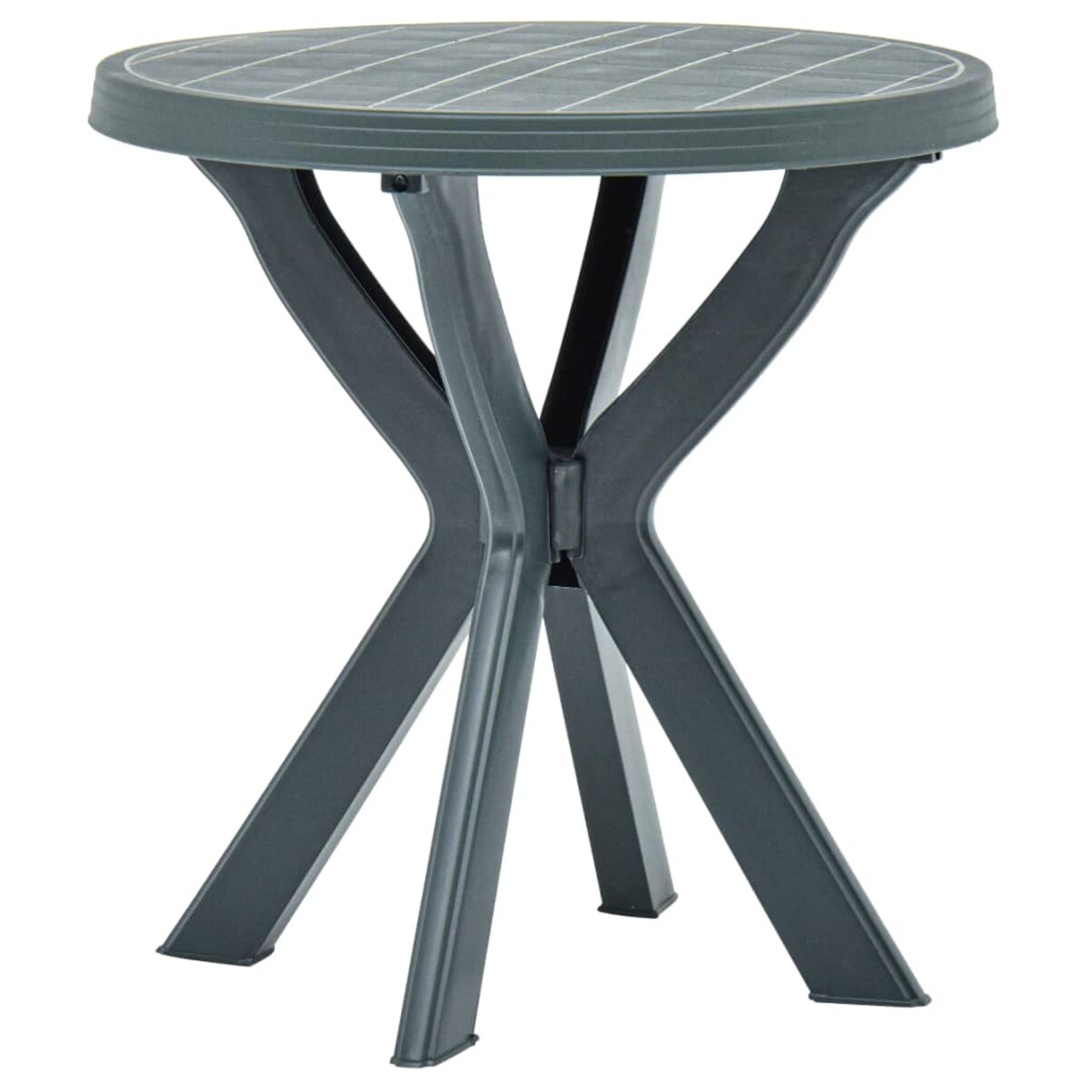 vidaXL Stolik bistro, zielony, Ø70 cm, plastikowy