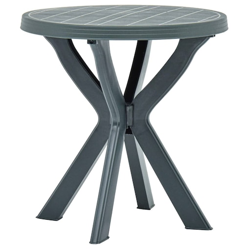 vidaXL Stolik bistro, zielony, Ø70 cm, plastikowy
