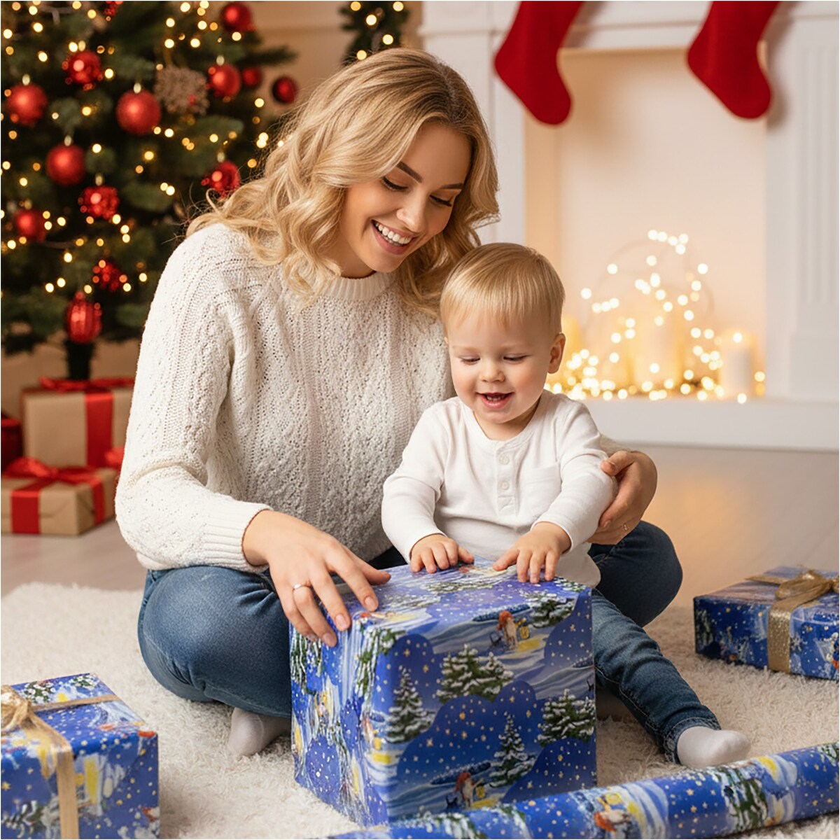 Papier do pakowania prezentów 20 METRÓW MEGAROLKA Świąteczny Do Paczek Ozdobny