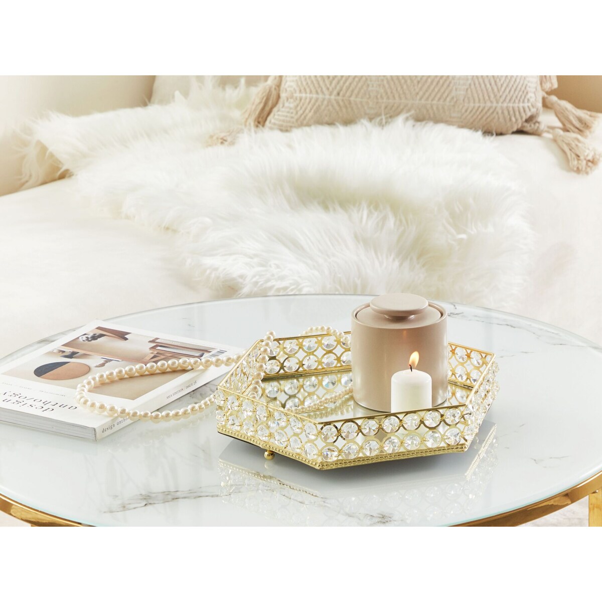 Taca dekoracyjna VATAN Lustrzany Szkło Złoty