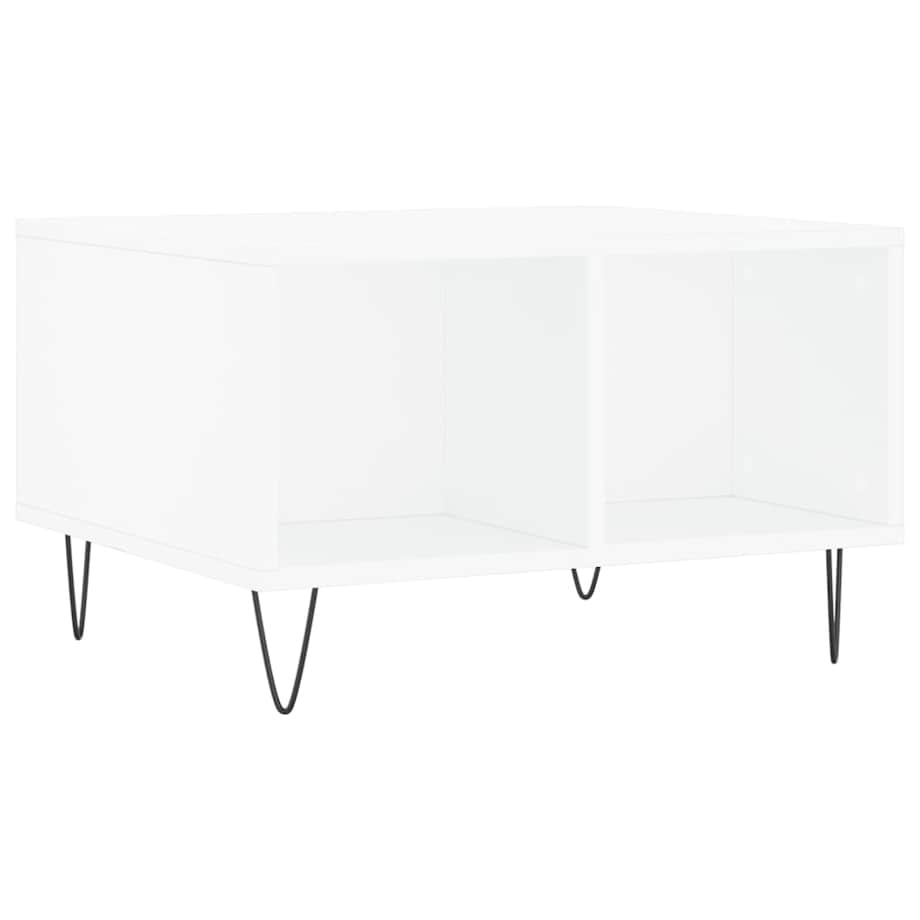 vidaXL Stolik kawowy, biały 60x50x36,5 cm, materiał drewnopochodny