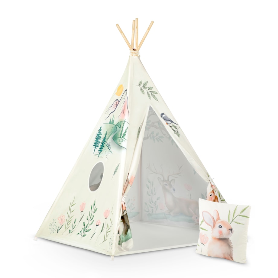 Tipi namiot dla dzieci teepee wigwam poduszka stabilizator leśne zwierzątka Nukido