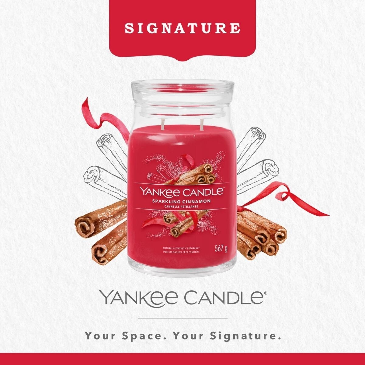 YC SIGNATURE – Świeca duża SPARKLING CINNAMON