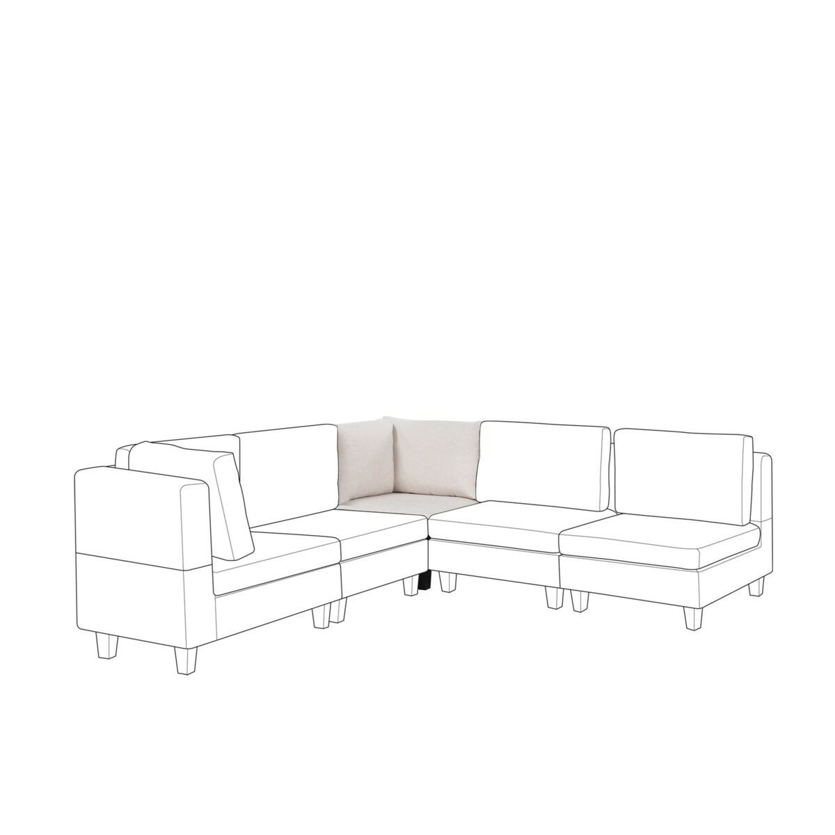 Moduł narożny jasnobeżowy UNSTAD