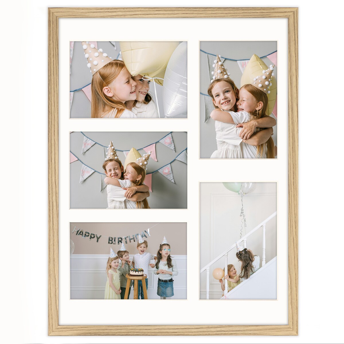 Ramka na 5 zdjęć 10x15 cm dębowa foto galeria multirama 30x40 cm FRAMAI